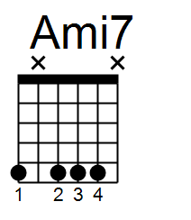 Mickey Baker's Jazz Guitar Lesson 1
Chord 4 - Ami7 Alternate Fingering