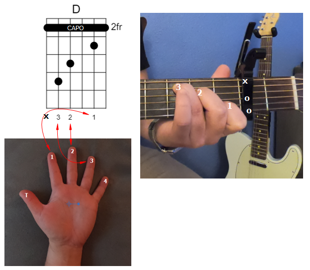 2nd Fret Capo D Chord